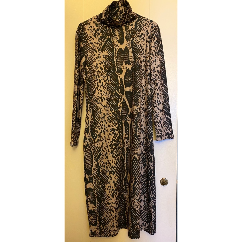 Snakeskin print midi dress
